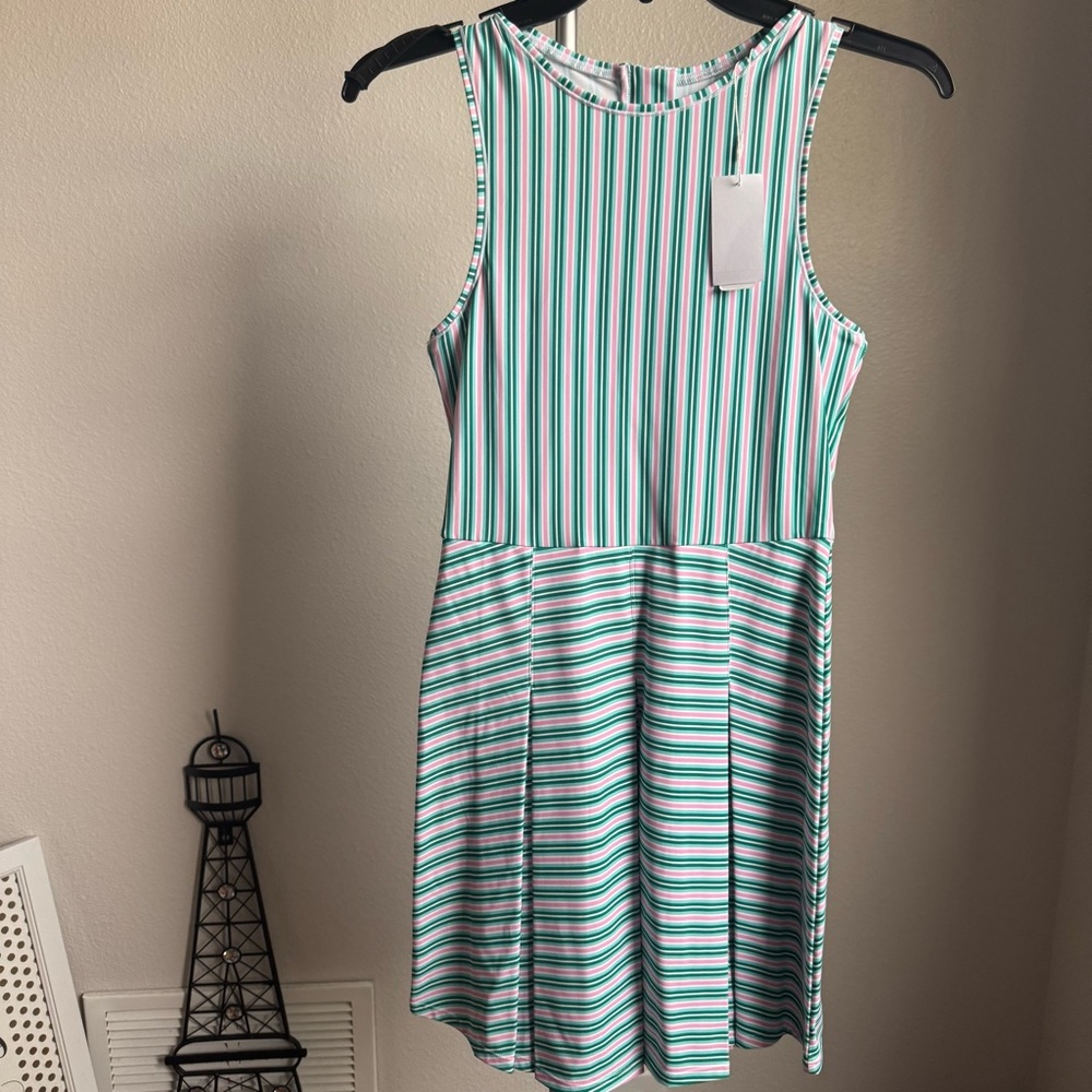 NWT Addison Bay Striped Racquet Performance Dress Sleeveless Sporty Sz XS - Picture 5 of 9
